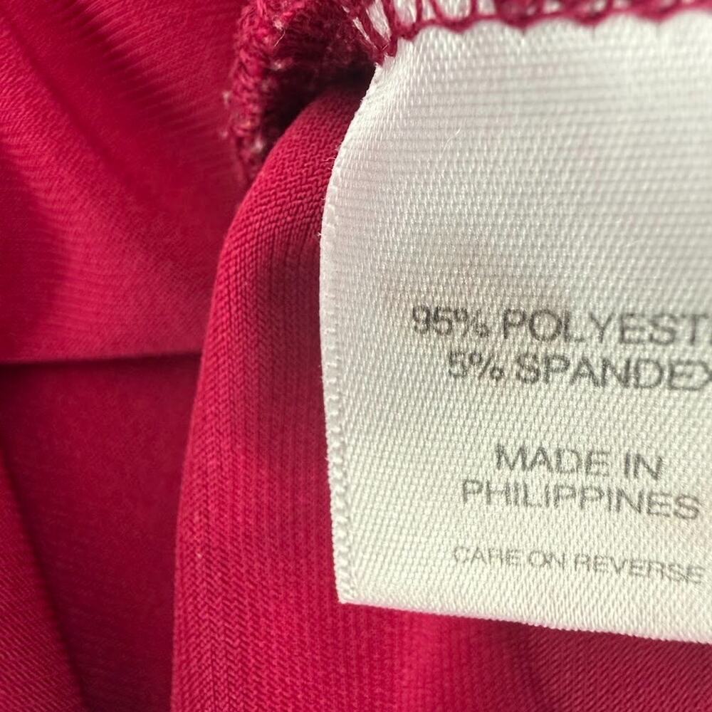 NY&Co SOHO Pink Draped Blouse Medium Ruched Stretch Top - Picture 4 of 10